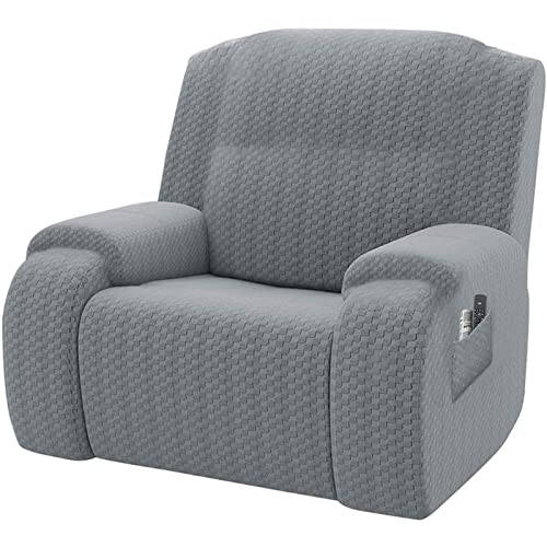 FGNIWAAE 1 x All-Inclusive-Sofabezug aus übergroßem Stretch-Relaxsessel – Rutschfester, weicher Schutz for manuelle und elektrische Stühle(Light Gray) von FGNIWAAE