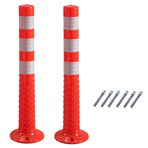 Flexible TPU-Poller mit reflektierendem Band – langlebige Absperrpfosten for bessere Sichtbarkeit und Schutz(Red White,2pcs) von FGNIWAAE