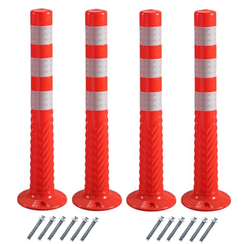 Flexible TPU-Poller mit reflektierendem Band – langlebige Absperrpfosten for bessere Sichtbarkeit und Schutz(Red White,4pcs) von FGNIWAAE