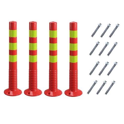 Flexible TPU-Poller mit reflektierendem Band – langlebige Absperrpfosten for bessere Sichtbarkeit und Schutz(Red Yellow,4pcs) von FGNIWAAE