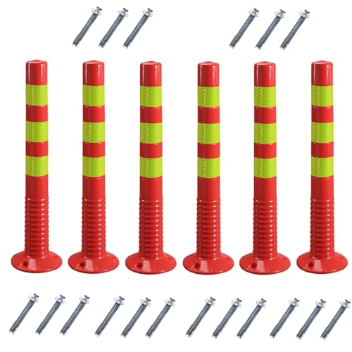 Flexible TPU-Poller mit reflektierendem Band – langlebige Absperrpfosten for bessere Sichtbarkeit und Schutz(Red Yellow,6pcs) von FGNIWAAE