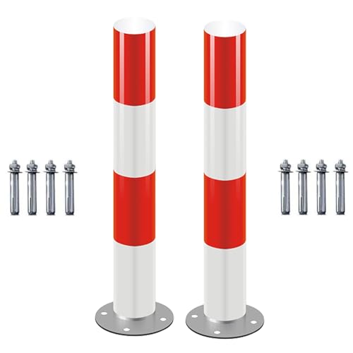 Poller aus verzinktem Stahl – abnehmbarer reflektierender Parkabsperrpfosten for verbesserte Verkehrskontrolle(7.6 X 60cm (3 X 23 5/8in)) von FGNIWAAE