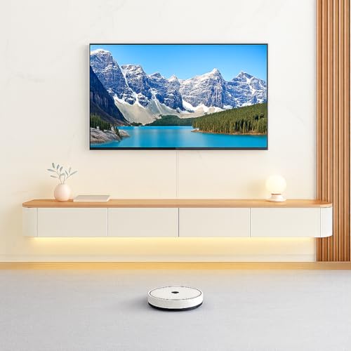 FGNIXLN TV Lowboard,120-240 cm Moderner TV Schrank Fernsehschrank für das Wohnzimmer Geeignet für das Wohnzimmer und Schlafzimmer (Weiß/Holz/LED, 180CM) von FGNIXLN
