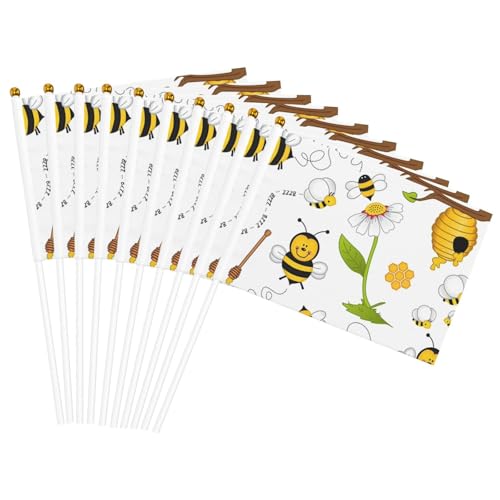 Handflaggen mit Bienen-Motiv, tragbare Flaggen, Sportveranstaltungen, Feiern, Innen- und Außendekorationen Handflaggen mit Bienen-Motiv, tragbare Flaggen, Sportveranstaltungen, Feiern, Innen- und Außendekorationen von FGPkjh