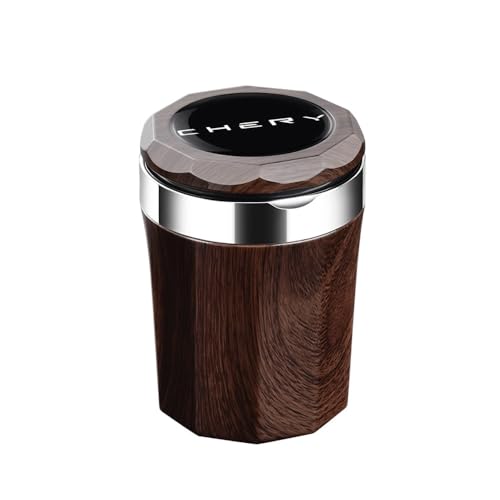 FGQDOL Auto Aschenbecher Metall Innenbehälter für Chery Tiggo 3X / Tiggo 2 Tiggo 7 Arrizo 8, LED Automatiklicht Druckknopf Entriegelung Schichtdesign Dichtungssystem Einfache Reinigung,A von FGQDOL