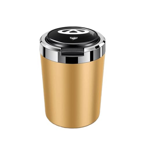 FGQDOL Auto Aschenbecher Metall Innenbehälter für Chery Tiggo 9 Tiggo 8 Tiggo 5X / Tiggo 4 EQ7, LED Automatiklicht Druckknopf Entriegelung Schichtdesign Dichtungssystem Einfache Reinigung,A von FGQDOL
