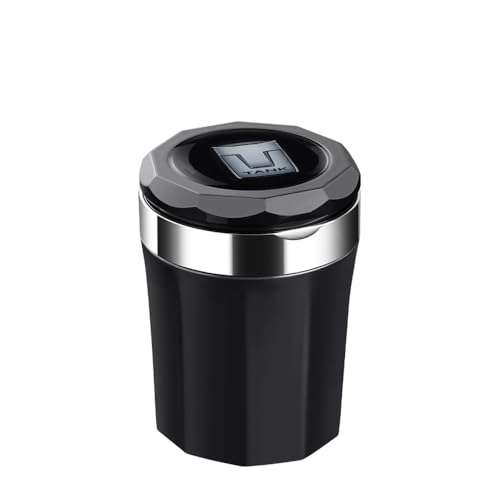 FGQDOL Auto Aschenbecher Metall Innenbehälter für Great Wall Motor Tank 300, LED Automatiklicht Druckknopf Entriegelung Schichtdesign Dichtungssystem Einfache Reinigung,B von FGQDOL