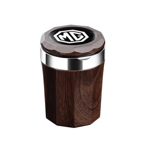 FGQDOL Auto Aschenbecher Metall Innenbehälter für MG Marvel R Electric MG Cyberster MG 3, LED Automatiklicht Druckknopf Entriegelung Schichtdesign Dichtungssystem Einfache Reinigung,A von FGQDOL