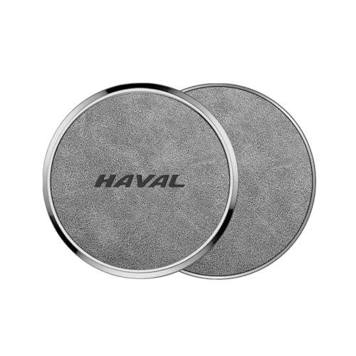 FGQDOL Auto Becherhalter Matte für AAA, Leder Oberfläche Zinnlegierung Rand Verdickte Struktur Anodisierte Veredelung Doppelseitig rutschfest Abwaschbar,Gunmetal Edge Starry Black von FGQDOL