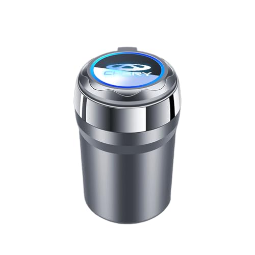 FGQDOL Autoaschenbecher Keramik Innenraum für Chery Tiggo 3X / Tiggo 2 Tiggo 7 Arrizo 8, LED Nachtlicht Automatisches Licht Zerlegbar Dichtungsring Einfache Reinigung Rauchgeruch Blockierung von FGQDOL