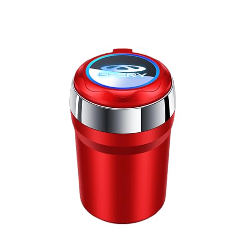 FGQDOL Autoaschenbecher Keramik Innenraum für Chery Tiggo 3X / Tiggo 2 Tiggo 7 Arrizo 8, LED Nachtlicht Automatisches Licht Zerlegbar Dichtungsring Einfache Reinigung Rauchgeruch Blockierung von FGQDOL