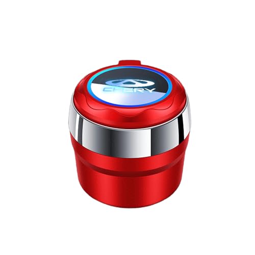 FGQDOL Autoaschenbecher Keramik Innenraum für Chery Tiggo 9 Tiggo 8 Tiggo 5X / Tiggo 4 EQ7, LED Nachtlicht Automatisches Licht Zerlegbar Dichtungsring Einfache Reinigung Rauchgeruch Blockierung von FGQDOL