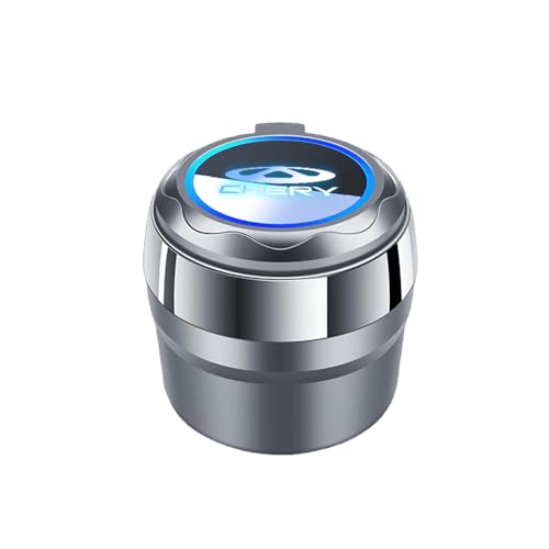 FGQDOL Autoaschenbecher Keramik Innenraum für Chery Tiggo 9 Tiggo 8 Tiggo 5X / Tiggo 4 EQ7, LED Nachtlicht Automatisches Licht Zerlegbar Dichtungsring Einfache Reinigung Rauchgeruch Blockierung von FGQDOL