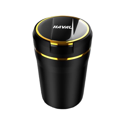 FGQDOL Autoaschenbecher Keramik Innenraum für Great Wall Motor HAVAL H6 HAVAL Dargo, LED Nachtlicht Automatisches Licht Zerlegbar Dichtungsring Einfache Reinigung Rauchgeruch Blockierung von FGQDOL