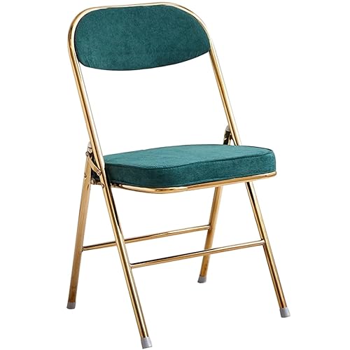 Klappstühle mit gepolsterten Sitzen, Retro-Stil, modischer Cord, Esszimmerstuhl, Haushalt, verdicktes Kissen, Rückenlehne, Café-Empfangsstühle, Traglast 150 kg (Farbe: Dunkelgrün, Größe: 82 x 43 x 46 Klappstühle mit gepolsterten Sitzen, Retro-Stil, modischer Cord, Esszimmerstuhl, Haushalt, verdicktes Kissen, Rückenlehne, Café-Empfangsstühle, Traglast 150 kg (Farbe: Dunkelgrün, Größe: 82 x 43 x 46 von FGQuelle