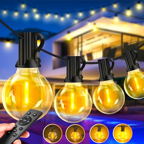 LED Lichterkette Außen Strom 30m - Outdoor Lichterketten mit Glühbirnen Aussen Wetterfest Dimmbar Warmweiß Aussenlichterkette Retro Lights Birnen für Terrasse Biergarten Pavillon Balkon Garten von FGRYB