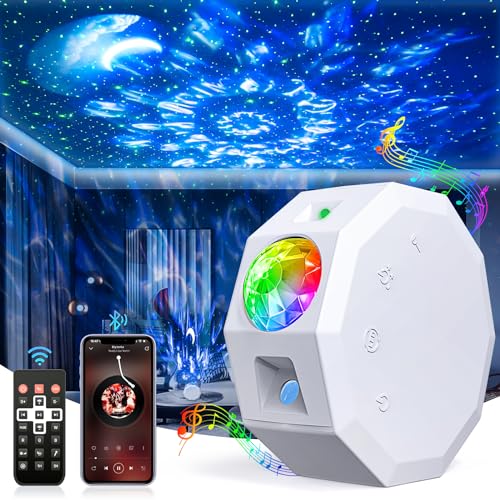 Sternenhimmel Projektor Kinder Galaxy Projector - FGRYB LED Nachtlicht Projektor mit Fernbedienung & Timer 20 Lichtmodi Wasserwellen Sternenprojektor Für mädchen Erwachsene Zimmer von FGRYB