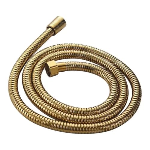 FGUJSUR 1,5/2/3,0 M Schwarz Silber Flexibler Duschschlauch Edelstahl Sanitärrohr Rohr for Badezimmerzubehör GI/2 Universalschlauch Für Handbrause(Gold,3.0 M) von FGUJSUR