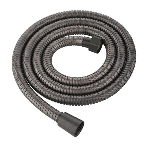 FGUJSUR 1,5/2/3,0 M Schwarz Silber Flexibler Duschschlauch Edelstahl Sanitärrohr Rohr for Badezimmerzubehör GI/2 Universalschlauch Für Handbrause(Grey,3.0 M) von FGUJSUR