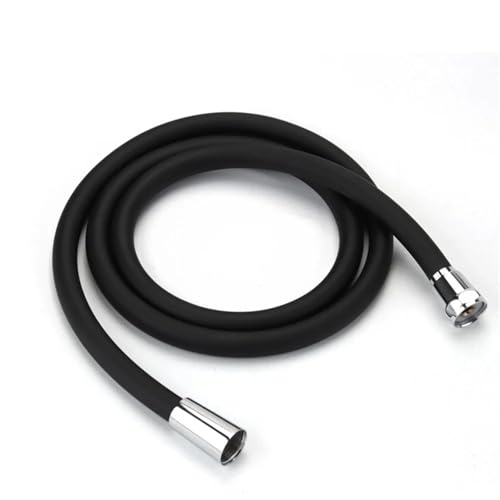FGUJSUR 1,5/2 M Silikon Flexible Dusche Schlauch Anti-Wicklung Verlängerung Hochdruck Rohr Duschkopf Rohr Badezimmer Faucte Zubehör Für Handbrause(Black,2.0M) von FGUJSUR