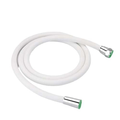 FGUJSUR 1,5/2 M Silikon Flexible Dusche Schlauch Anti-Wicklung Verlängerung Hochdruck Rohr Duschkopf Rohr Badezimmer Faucte Zubehör Für Handbrause(White,1.5M) von FGUJSUR