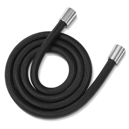 FGUJSUR 1,5/2M Anti-Wickel-Handbrauseschlauch GI/2 Flexibler Duschschlauch Hochdruck-Universalschnittstelle Badewanne Dusche Nylonrohr Für Handbrause(Black,2.0M) von FGUJSUR