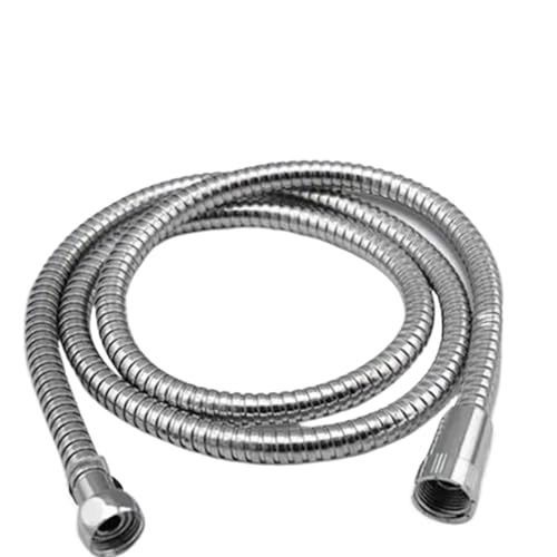 FGUJSUR 1,5 m Flexibler Duschschlauch aus Edelstahl mit doppelter Verriegelung for Badezimmer-Wasserleitungen Für Handbrause(Sliver) von FGUJSUR