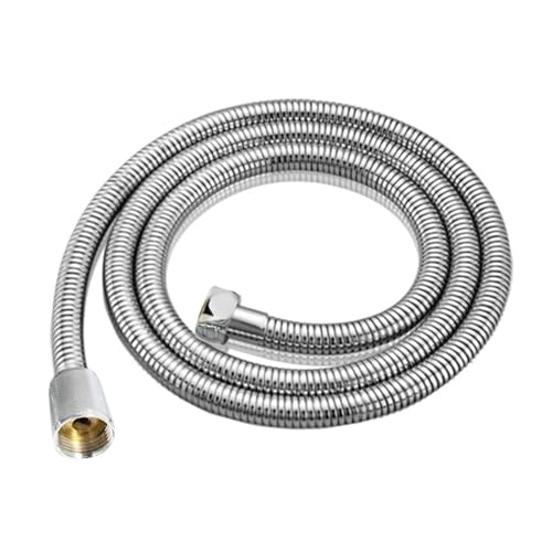 FGUJSUR Badezimmer-Duschkopf-Schlauchdichtung, Flexibles Wasserrohr, 2/1,5/1 m, Chrom-Duschkopf-Schlauchrohr-Unterlegscheiben aus Edelstahl Für Handbrause(1.5M) von FGUJSUR