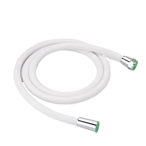 FGUJSUR Silikon Flexible Dusche Schlauch for Badezimmer Dusche Kopf 1,5 M 2M Bad Dusche Rohr Hochdruck Rohr Badezimmer Faucte zubehör Für Handbrause(White,150CM) von FGUJSUR
