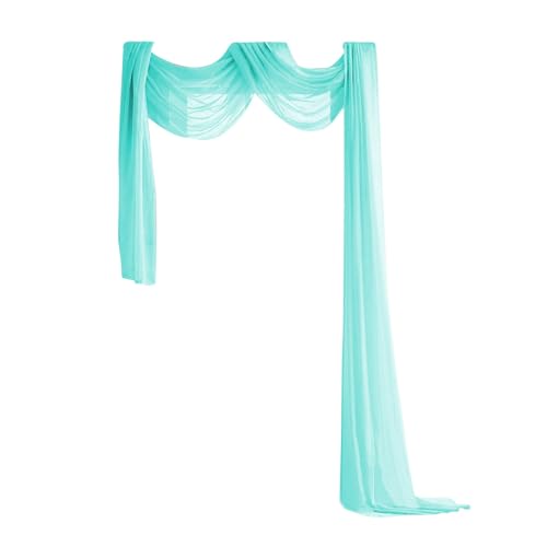 FGUUTYM Neu Fenster Schal Multifunktions Voile Fenster Oder Event Dekoration Küchengardinen Modern (Mint Green, One Size) von FGUUTYM