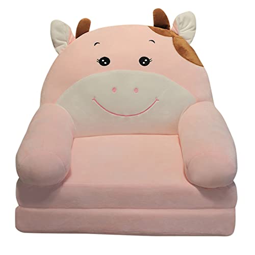 FGUUTYM Plüsch faltbares Kindersofa Rückenlehne Sessel 2 in 1 faltbares Kindersofa niedliches faules Sofa aufklappbares Schlafsofa für Wohnzimmer Schlafzimmer Liner Filler Kissen (Pink, One Size) von FGUUTYM