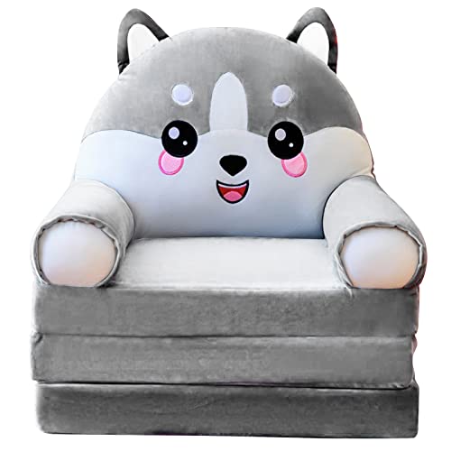 FGUUTYM Plüsch faltbares Kindersofa Rückenlehne Sessel 2 in 1 faltbares Kindersofa niedliches faules Sofa aufklappbares Schlafsofa für Wohnzimmer Schlafzimmer ohne Liner Filler (AF, One Size) von FGUUTYM
