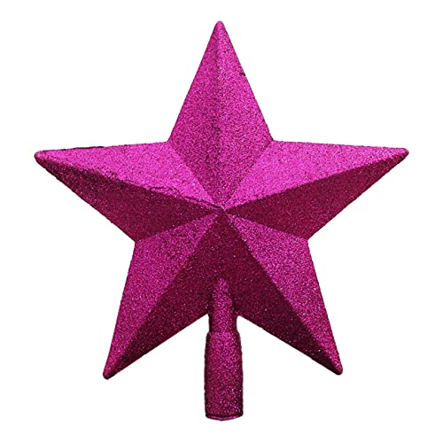 FGUUTYM Weihnachtsschmuck Fünfzackiger Stern Weihnachtsschmuck Weihnachtsbaumspitze Sterndekoration Weihnachtsdekoration Weihnachtsbaum Hängende Dekorationen Ereignishorizont (Hot Pink, One Size) von FGUUTYM