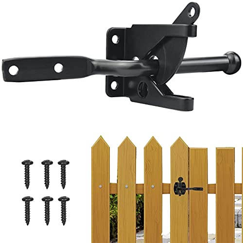 Gartentor Riegel Riegel Schloss Garden Gate Lock Türriegel Gate Latch Stainless Steel Latch Automatic Latch Black Self Locking Latch Gartentor Verschluss Wooden Door Latch Mit 6 Schrauben,Schwarz von FGYGTOP
