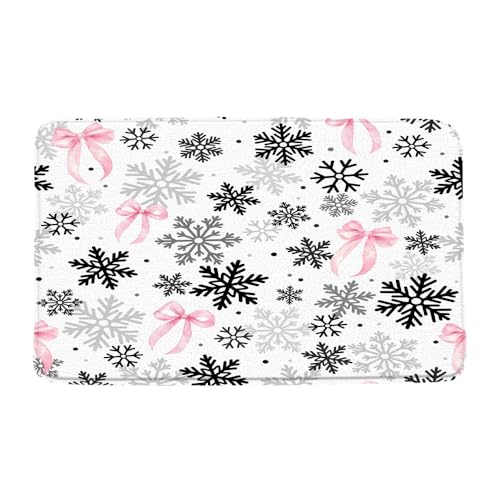 FGYGYK Badematte mit Weihnachts-Schneeflocke, niedlich, schwarz, grau, rosa, Schneeflocke, Schleife, Winter, Urlaub, modern, mädchenhaft, Mikrofaser, Memory-Schaum, Badezimmerteppich, Fußmatte, Küche FGYGYK Badematte mit Weihnachts-Schneeflocke, niedlich, schwarz, grau, rosa, Schneeflocke, Schleife, Winter, Urlaub, modern, mädchenhaft, Mikrofaser, Memory-Schaum, Badezimmerteppich, Fußmatte, Küche von FGYGYK