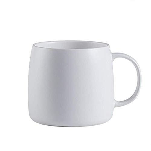 FGYHJ Keramik-Tasse, einfach, Kaffeetasse, aus Porzellan, matt, kreativ, matt, reine Farbe, Kaffeetasse, Frühstückstasse, Kaffee-Set, Weiß, 401 – 500 ml von FGYHJ