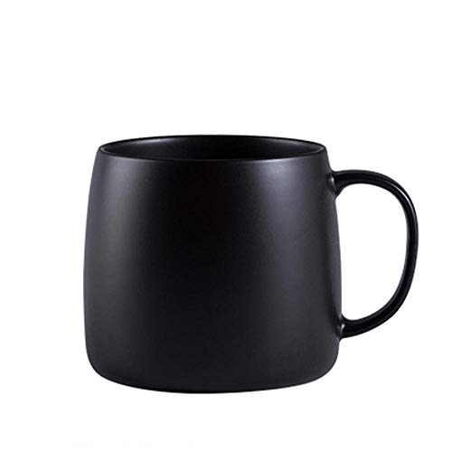 FGYHJ Keramik-Tasse, einfach, Kaffeetasse, aus Porzellan, matt, kreativ, matt, reine Farbe, Kaffeetassen, Frühstück, Kaffeetasse, Schwarz_401-500 ml von FGYHJ