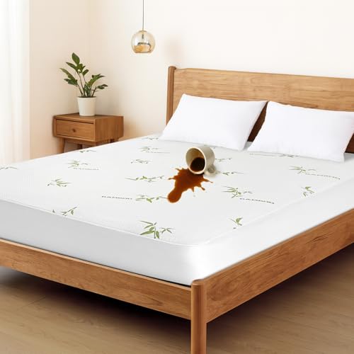 FGZ Bambus-Matratzenschoner, Doppelpack, Größe XL, wasserdicht, kühlend, maschinenwaschbar, mit tiefen Taschen, 99 x 203 cm + 38 cm, 2 Stück FGZ Bambus-Matratzenschoner, Doppelpack, Größe XL, wasserdicht, kühlend, maschinenwaschbar, mit tiefen Taschen, 99 x 203 cm + 38 cm, 2 Stück von FGZ