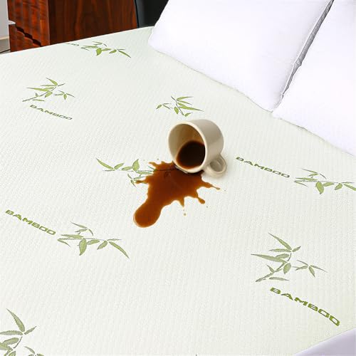 FGZ Bambus-Matratzenschoner, Kingsize, wasserdicht, kühlend, maschinenwaschbar, mit tiefen Taschen, 198 x 203 cm + 45,7 cm, 2 Stück FGZ Bambus-Matratzenschoner, Kingsize, wasserdicht, kühlend, maschinenwaschbar, mit tiefen Taschen, 198 x 203 cm + 45,7 cm, 2 Stück von FGZ