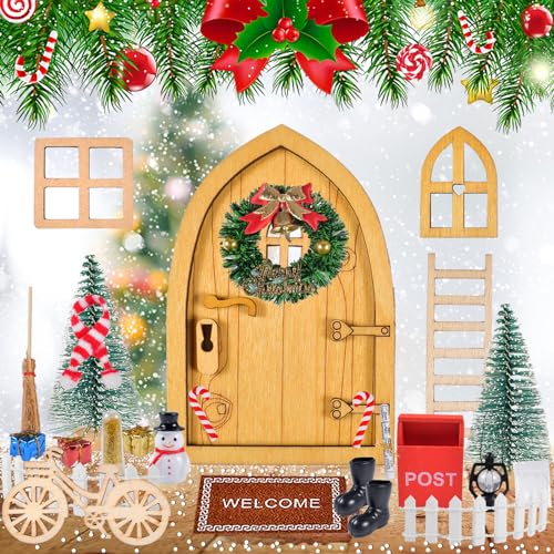 26 Stück Wichteltür Zubehör Set,Zubehör Weihnachten Feentür, Weihnachten Wichtel Weihnachtsbaum, Zaun, Fenster, Miniatur Feentür Weihnachten Wichtelhaus Ornament 26 Stück Wichteltür Zubehör Set,Zubehör Weihnachten Feentür, Weihnachten Wichtel Weihnachtsbaum, Zaun, Fenster, Miniatur Feentür Weihnachten Wichtelhaus Ornament von FGen