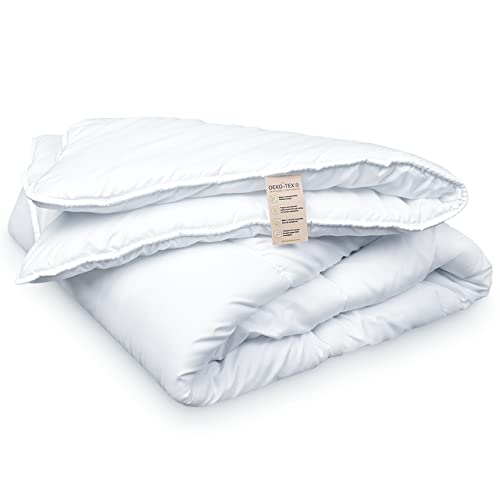 FH FAM' HOME HOME COSINESS Bettdecke 135x200 cm Weiße - Decke 135x200 - Steppdecke Made IN Green Zertifizierte, Hypoallergen, Weich, Haltbar, 350 g/m2, Eine Personen von FH FAM' HOME HOME COSINESS