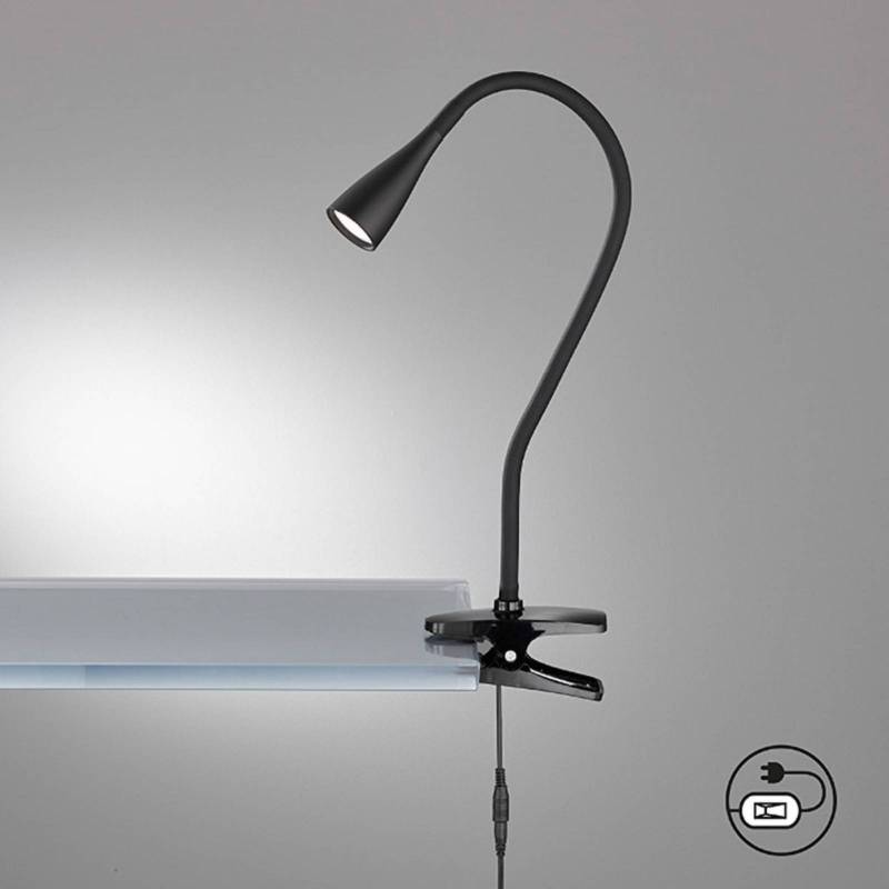 LED-Klemmleuchte Nox, schwarz mit Flexarm von FH Lighting
