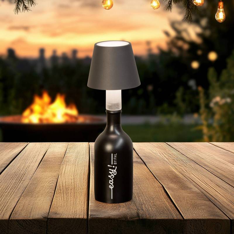 LED-Flaschenlampe Fiocco, sandgrau, CCT, IP54, dimmbar von FH Lighting