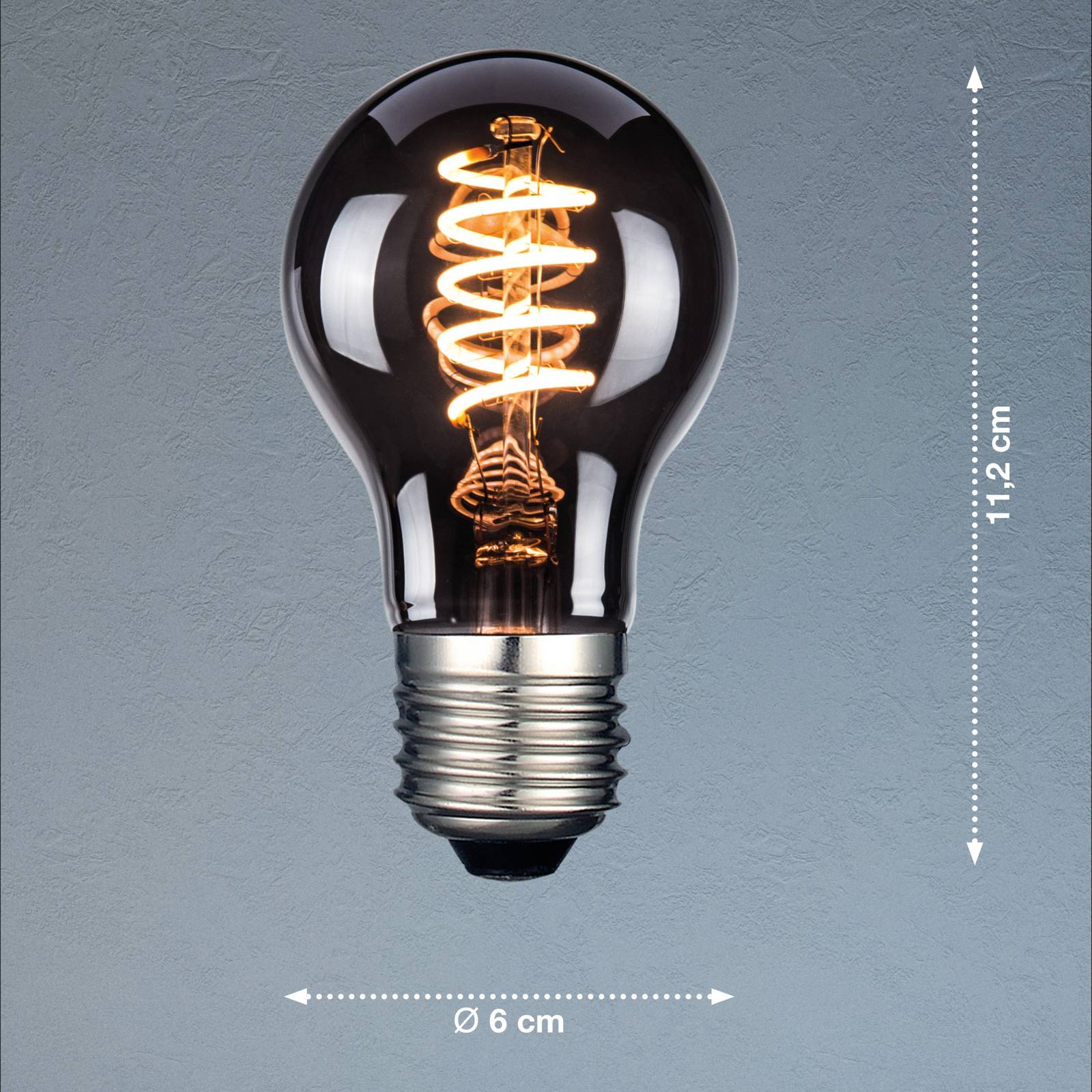 LED-Leuchtmittel, E27, A60, rauchfarben, 4 W, 1800 K, 60 lm von FH Lighting