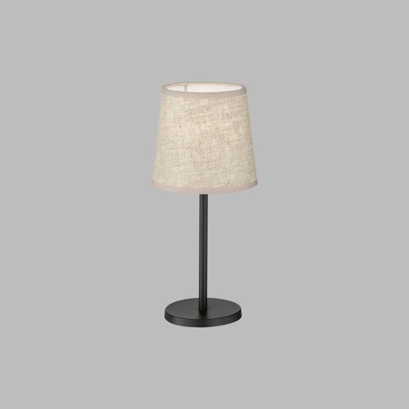 Tischleuchte Eve, Leinenschirm schwarz/sand von FH Lighting