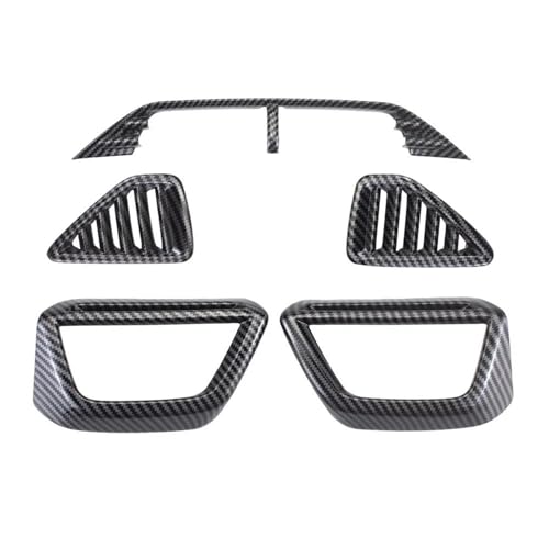 FHCBUTAE Für Peugeot 208 2020 2021 2022 2023 2024 2025 ABS Carbon Fiber Klimaanlage Outlet AC Vent Rahmen Trim Abdeckung Innen Dekorative Auto-Klimaanlagen-Entlüftungsauslass(5 Pieces) von FHCBUTAE