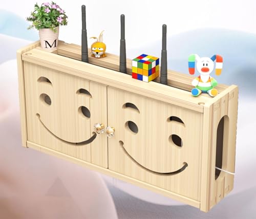 Aufbewahrungsbox für WLAN-Router, Wandmontage, Wifi-Aufbewahrungsbox, hängende Routerunterstützung, WLAN-Router, Hider, WLAN-Rack, A-48 x 24 cm, Weiß Aufbewahrungsbox für WLAN-Router, Wandmontage, Wifi-Aufbewahrungsbox, hängende Routerunterstützung, WLAN-Router, Hider, WLAN-Rack, A-48 x 24 cm, Weiß von FHCSAO