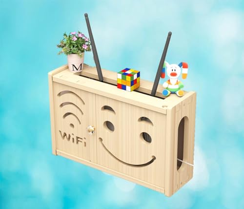 Router Aufbewahrungsbox Wand Router Und Kabel Verstecken Kabel Verstecken Wand Tv Wandmontierte Regale,A-36x24cm von FHCSAO
