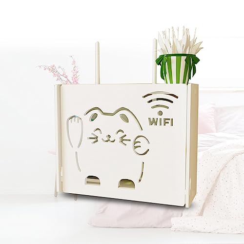 Router Box Wifi Regal Box Wireless Wifi Router Aufbewahrungsbox Wifi Router Regal Schwebende Regalhalterung, B24 x 8,5 x 20 cm Router Box Wifi Regal Box Wireless Wifi Router Aufbewahrungsbox Wifi Router Regal Schwebende Regalhalterung, B24 x 8,5 x 20 cm von FHCSAO
