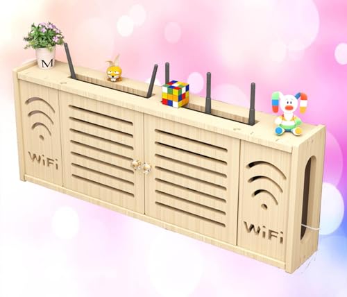 Router Schrank Weiss Wandhalterung WLAN Box Halterung Verstecken Wall Mount Cable Organizer Kleines SchräNkchen,C-71x28cm von FHCSAO